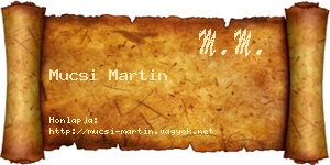 Mucsi Martin névjegykártya